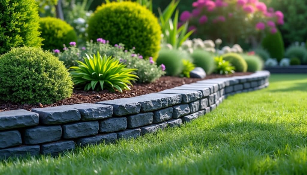 Bordure en ardoise pour jardin : surface couverte et autonomie
