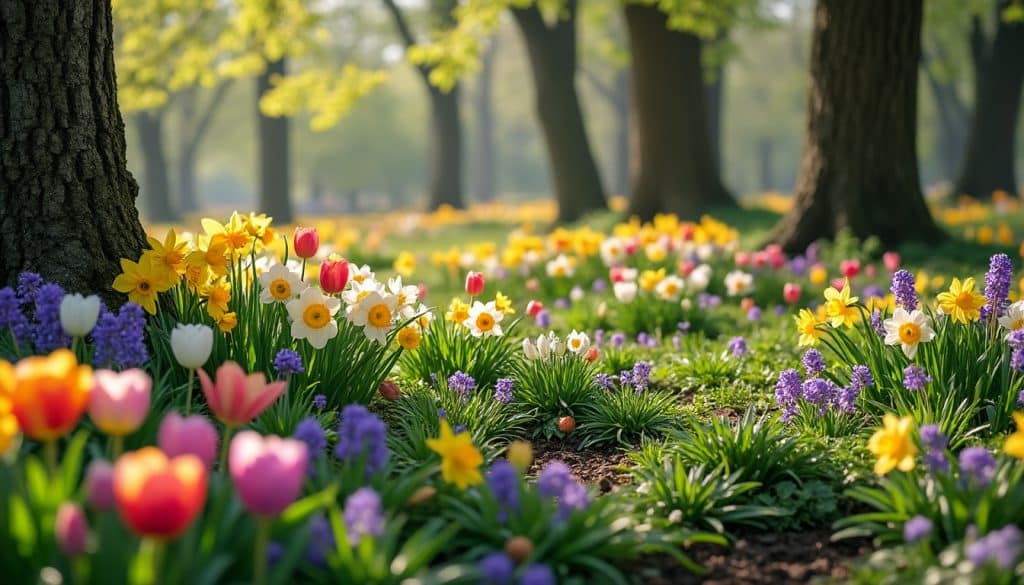 Bulbes de printemps sous les arbres : la succession avec les vivaces