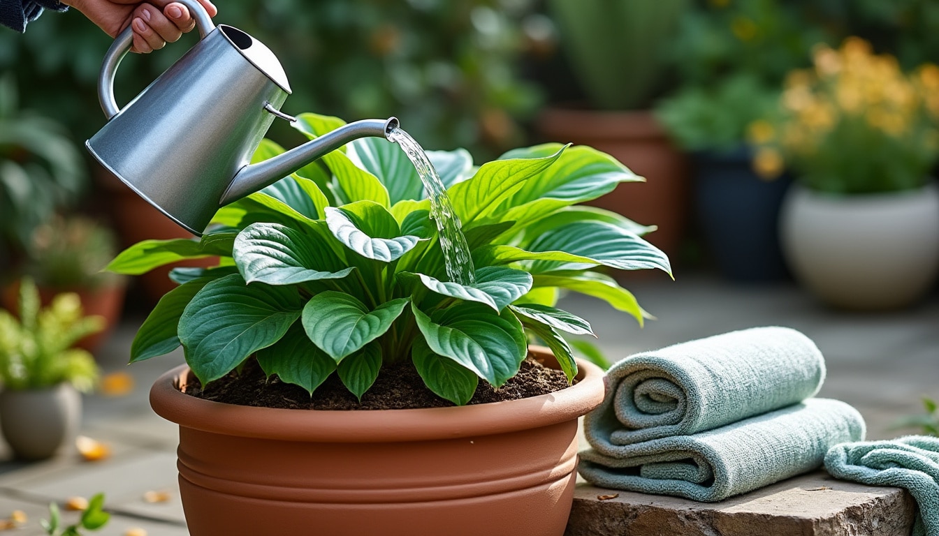 Hosta sur une terrasse : le pot, l&rsquo;arrosage et l&rsquo;hivernage